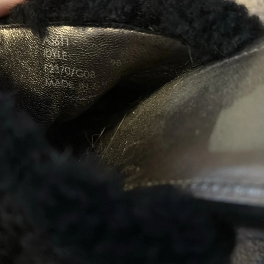 COACH IDYLE Shearling leather black clog heels rare $328 9 silver Designer - Picture 7 of 11